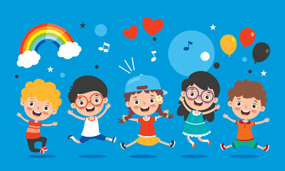 Fototapeta premium Happy Little Children Having Fun