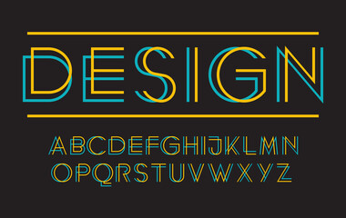 Geometric technology font Modern futuristic design