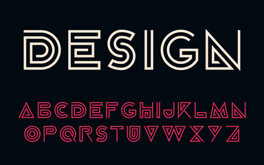 Fototapeta premium Geometric technology font Modern futuristic design