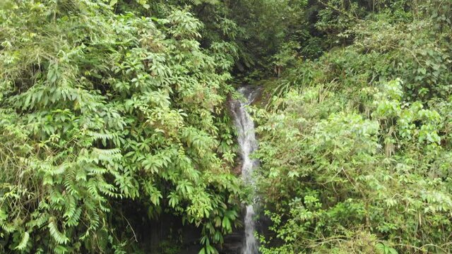Aerial View of Waterfall in Rainforest of Sierra Nevada de Santa Marta, Colombia