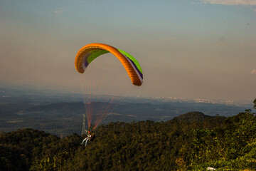 paraglider over the mountains
