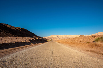 Road in Timna Park near Eilat, Arava Valley. Israel.