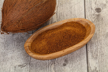 Coconut brown sugar in the bowl