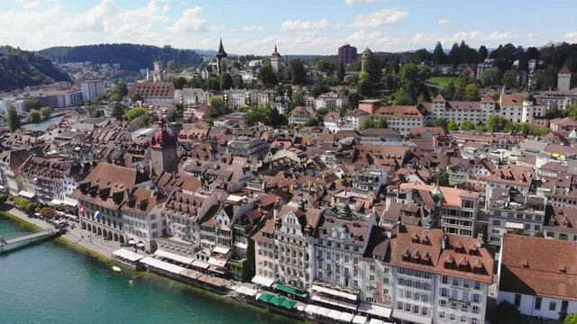 City Center of Lucerne Switzerland - view from above - travel photography