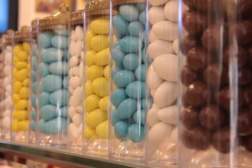 delicious and colorful dragee sugar
