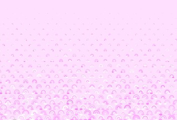 Light Pink vector texture with rainbows, clouds.