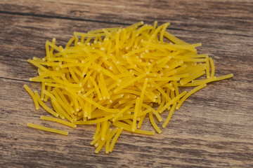 Dry raw vermicelli Italian pasta