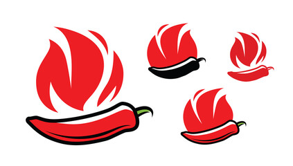 Red hot chili peppers symbol. Paprika, food icon vector