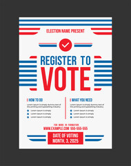 Register to vote flyer, us presidental election 