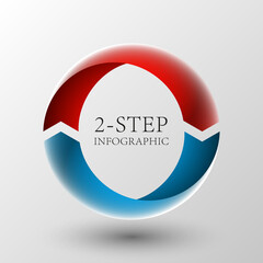 Modern two arrows origami style. Abstract template for background.