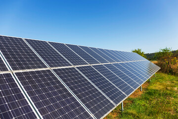 Detail of the Solar Power Station in the late summer  Nature