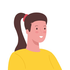 woman cartoon design, Girl female person people human and social media theme Vector illustration