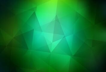 Obraz premium Dark Green vector polygon abstract backdrop.