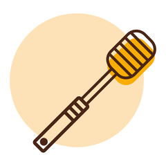 Honey dipper vector icon. Kitchen appliances