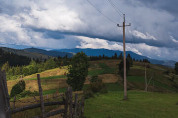 Fototapeta na wymiar scenic clouds in beautiful mountains in summer day