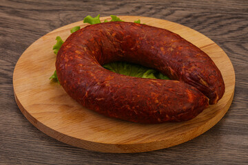 Krakowska sausage over the board