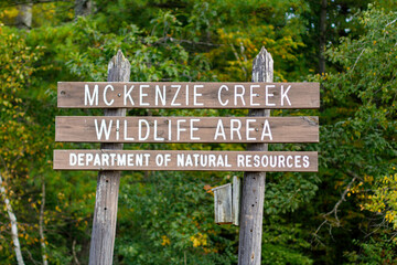 Sign at McKenzie Creek State Wildlife Area