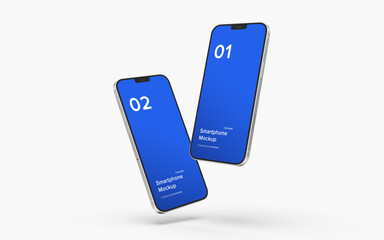 Smartphone Mockup | Fully Editable File, Replaceable Screen, Separated Shadow and Background - obrazy, fototapety, plakaty