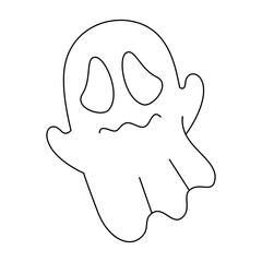 halloween ghost cartoon design, happy holiday and scary theme Vector illustration