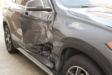 Fototapeta na wymiar Damaged car after collision