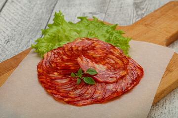 Italian traditional Chorizo pork sausages