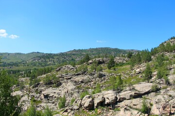 landscape with blue sky