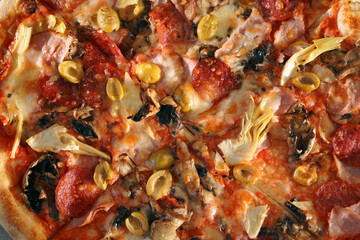 close up of delicious pizza