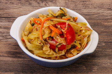 Spicy pickled cabbage with carrot
