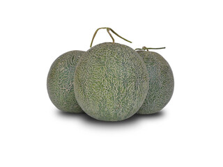 Three little melons on the white background
