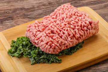 Raw pork minced meat for cooking