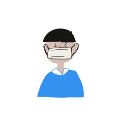 マスクをしている男の子