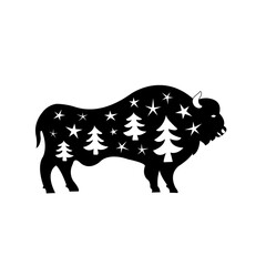 ox with new year decoration. vector illustration