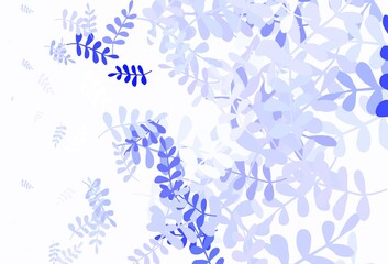 Light Purple vector abstract background with leaves.