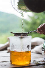 fireweed tea ceremony on the air in mountains