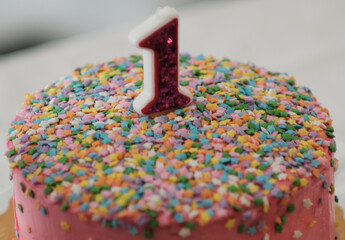 birthday cake with candles