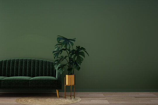 interior design for living area or reception background / 3d illustration,3d rendering