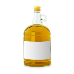 Olive Oil bottle with blank label isolated on white background