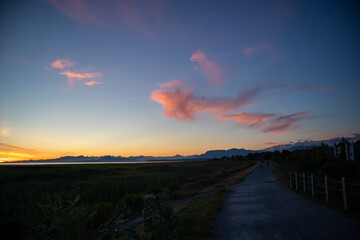 sunset over the river