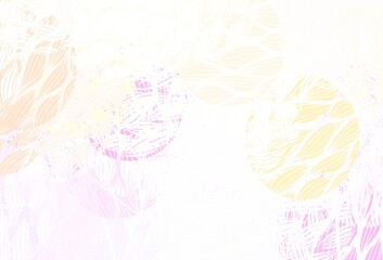 Light Pink, Yellow vector pattern with random forms.