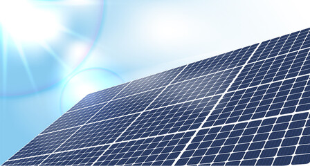 Obraz premium Solar panels and wind turbines or alternative sources of energy. Ecological sustainable energy supply. Vector illustration design.