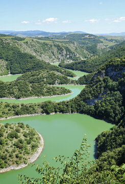 Uvac River Canyon, Serbia. Scenic nature landscape
