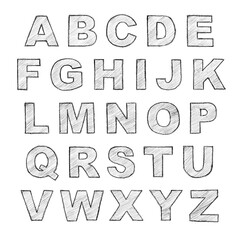 Hand-drawn alphabet. Calligraphy font. Modern pencil lettering. Grunge style alphabet.