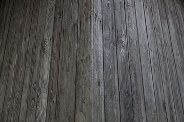 Naklejka premium Old wood texture. Grey wooden background. Old wood wall in perspective view.