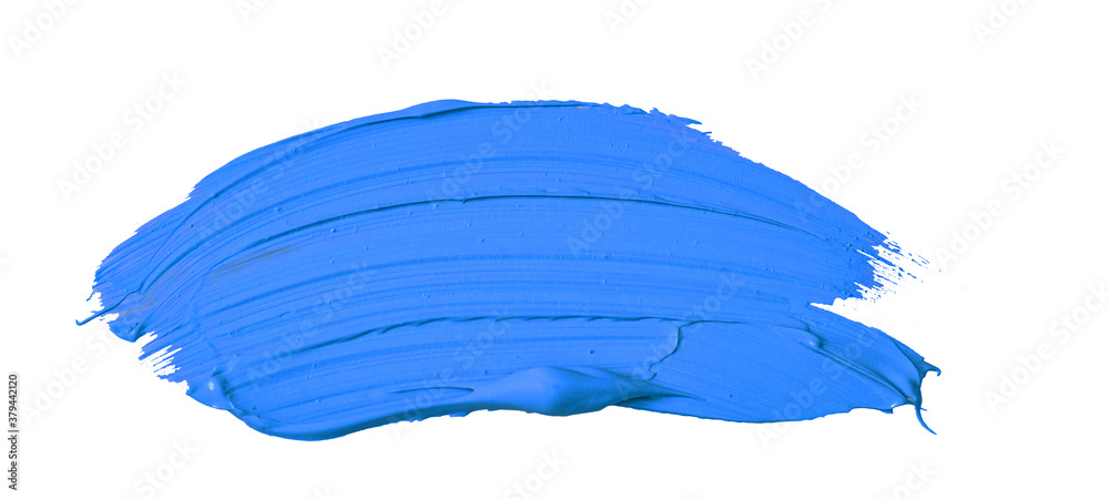 Poster colorful color acrylic paint background banner - abstract stroke / splash stains blobs brush of blue