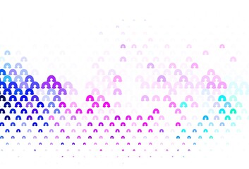 Light Multicolor vector backdrop with rainbows, clouds.