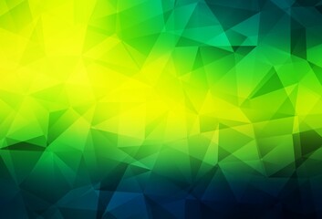 Dark Green, Yellow vector abstract polygonal pattern.