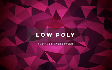 Abstract dark purple low poly crystal background.