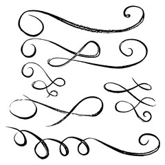 Elegant grunge vignettes of brush strokes