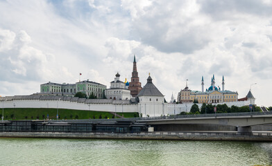 Obraz premium The Kazan Kremlin on the banks of the river Kazanka