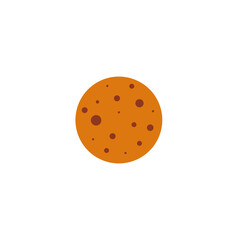 Cookies, bitten biscuit colored line icon.